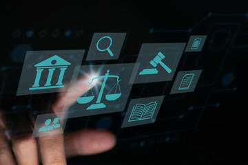 Poster - Legal business internet technology concept for labor lawyers.