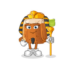 tea bag ancient egypt cartoon. cartoon mascot vector