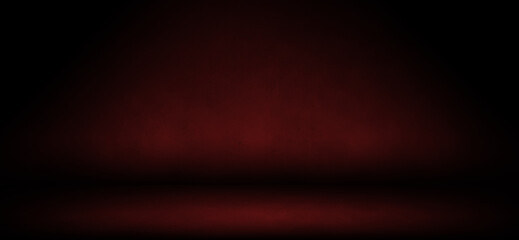 Wall Mural - dark red concrete room, wall and floor background.