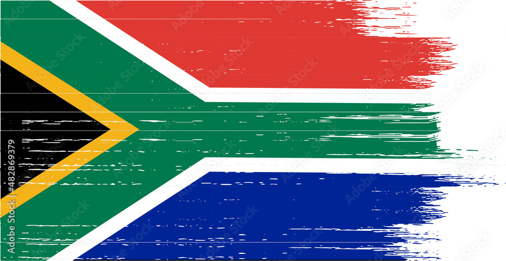 South Africa  flag with brush paint textured isolated  on png or transparent background,Symbol of South Africa ,template for banner,promote, design, and business matching country poster, vector