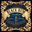© alex_bond - Black Rum - golden ornate vintage decorative label