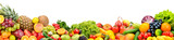 Fototapeta Kuchnia - Beautiful berries, vegetables, fruits isolated on white