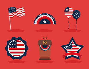 Sticker - six presidents day icons