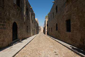 Famous Knight s street in Rhodes, Greece 