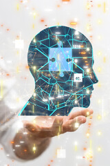 Leinwandbilder - digital medical futuristic interface 3D rendering