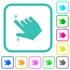 Sticker - Right handed pinch open gesture vivid colored flat icons