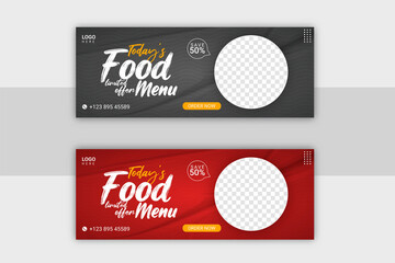 food menu and restaurant social media banner cover template