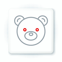 Sticker - Line Teddy bear plush toy icon isolated on white background. Colorful outline concept. Vector