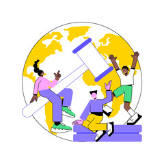 Poster - youth rights abstract concept vector illustration. youth liberation, young people rights protection,