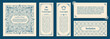 © Extezy - Square and vertical vintage labels for packaging. Calligraphic cards and frames in the style of line art