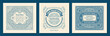 © Extezy - Square vintage labels for packaging. Calligraphic cards and frames in the style of line art