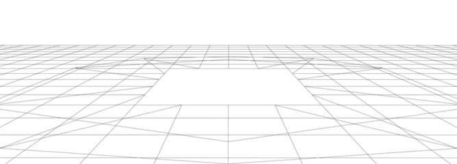 Fototapete - White background for presentation. Abstract dynamic wave of many lines. Vector perspective grid. Network or connection. Detailed lines forming an abstract background.