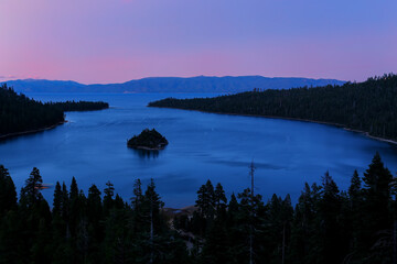 Wall Mural - Emerald Bay at Lake Tahoe before sunrise, California, USA