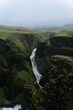 waterfall in the green canyon in iceland