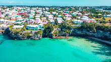 Aerial View Of Sea And Buildings On Beautiful Island