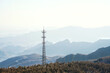 A transmission tower on the Miaofeng Mountain in China