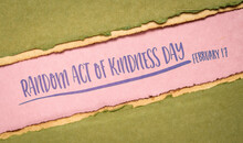 Random Act Of Kindness Day Inspirational Reminder Banner - Handwriting On A Handmade Paper, Social Concept