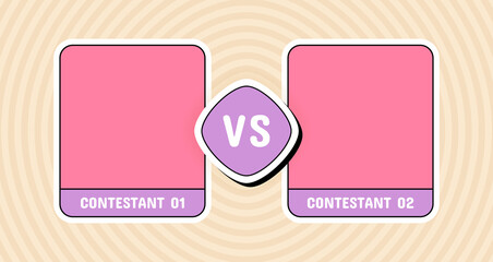 Versus battle colorful background in retro style. Vs battle headline. Competitions between contestants, fighters or teams. Vector illustration graphic design