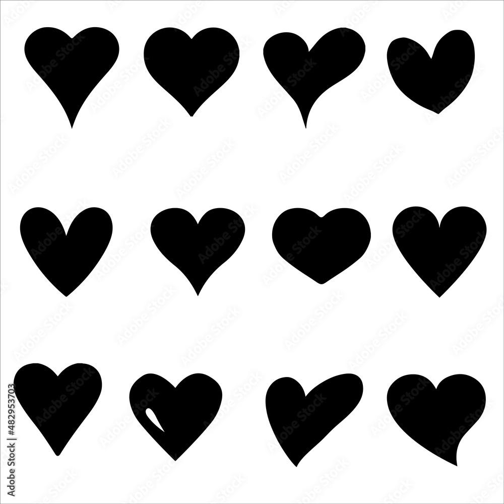 Black Heart clip art vector for banner and poster. Stock Vector | Adobe ...