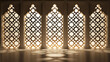 Islamic night light with window ornament scene