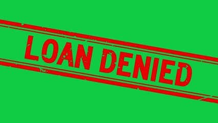 Canvas Print - Grunge red Loan denied word square rubber seal stamp zoon out from green background