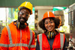 © hin255 - Two african worker smile and happy with their task