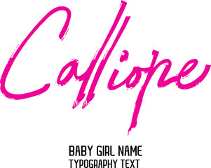 Wall Mural - Woman's name Calliope in Cursive Dork Pink Color Calligraphy Text Design