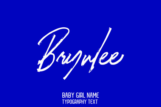 Brynlee Design Decorative Cursive Lettering Vector Girl Name on Blue Background