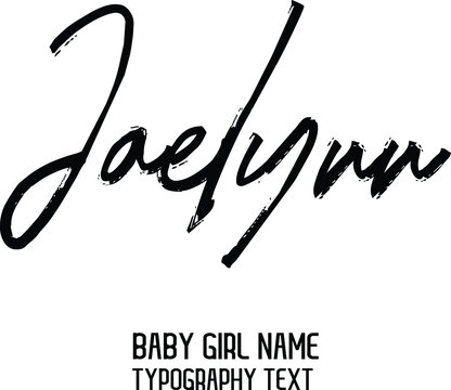 Jaelynn Girl Name Handwritten Lettering Modern Typography Text
