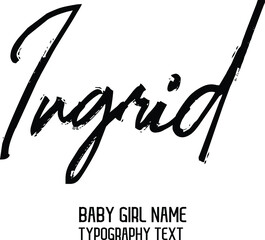 Wall Mural - Ingrid Girl Name Handwritten Lettering Modern Calligraphy 