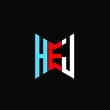 HEJ letter logo creative design. HEJ unique design