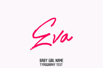 Canvas Print - Eva Woman's name in Cursive Pink Color Calligraphy Text Design