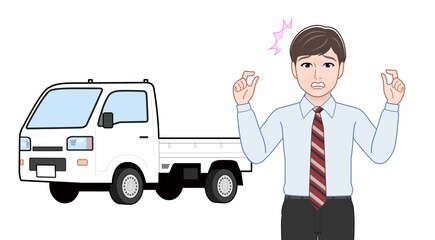 Canvas Print - 車と男性