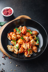 conchiglie pasta shells tomato sauce second course fresh portion dietary healthy meal food diet still life snack on the table copy space food background rustic top view