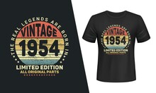 68th Birthday Gifts For Women Or Men, Vintage 1954 Birthday Shirt For Wife Or Husband, 68-anniversary T-shirt For Sister Or Brother
