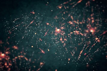 Poster - Industrial abstract background with flying fire particles