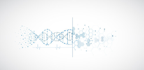 connection concept of fluorescence molecules and dna is used in medicine and business.