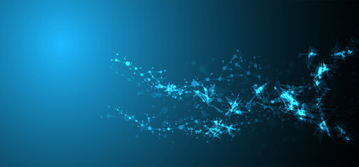 Aufkleber - abstract modern technology network connection point used for business background