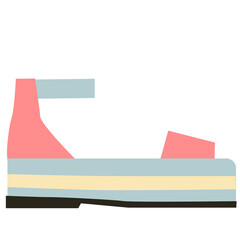 Sandal vector illustration in flat color design