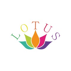 Poster - Lotus Yoga Logo Design Colorful icon isolated on white background