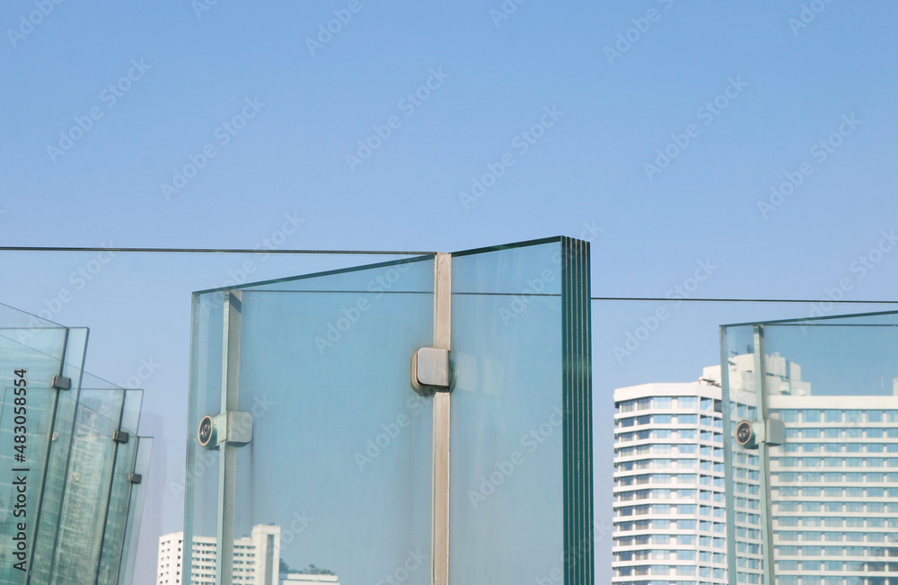 Observation Platform Railing Laminated glass railing special six layer with stainless steel fittings ...