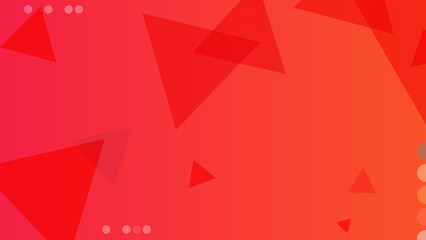 Poster - Abstract gradient red background with triangle shapes and circles. Vector stock illustration.
