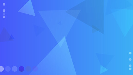 Poster - Abstract gradient blue background with triangle shapes and circles. Vector stock illustration.