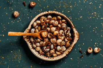 Canvas Print - caracolillos en caldo, spanish snails in broth