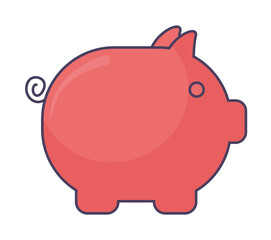 Poster - red piggy bank