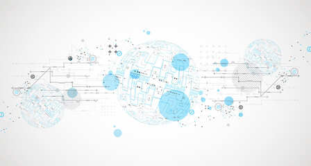 Abstract technology sphere background. Global network consept.