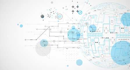 Abstract technology sphere background. Global network consept.