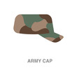 Army cap illustration on transparent background