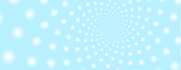 Wall Mural - Minimal abstract blue sky white dots background template with golden ratio elements. Geometric website header or banner design with spiral circle fibonacci pattern.