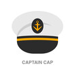 Captain hat illustration on transparent background